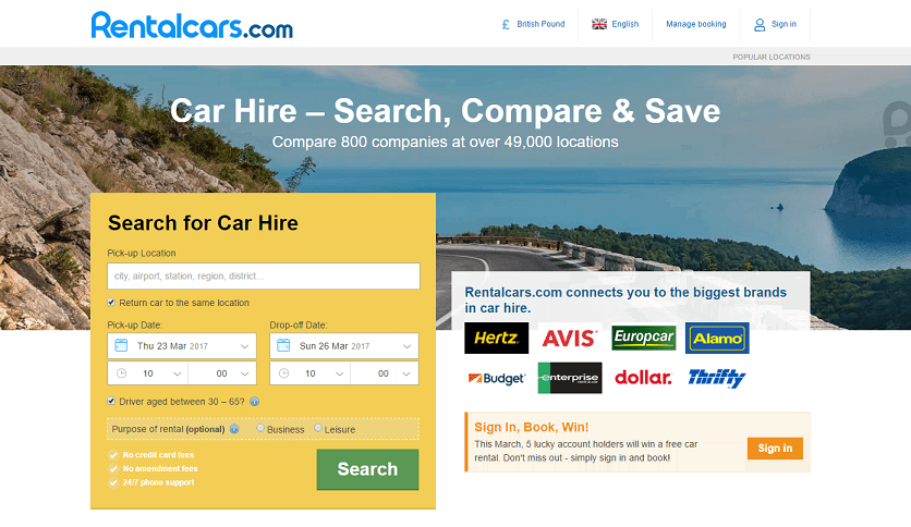 rentalcars.com promo code